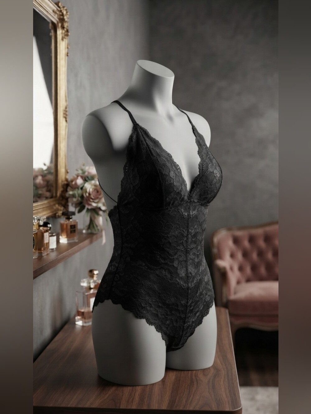 Avidlove Black Lace Teddy Bodysuit Size 14W